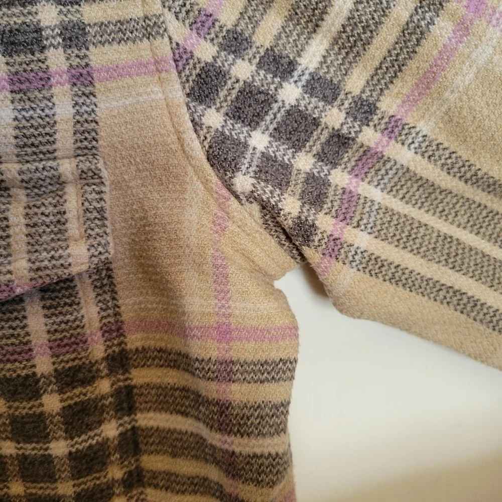 Patagonia Plaid Flannel Long Sleeve Button Down Cream Tan Organic Cotton XS 2 - Picture 5 of 8